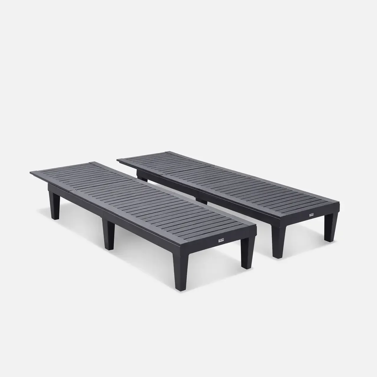 2 transats Pia réglables plastique imitation bois