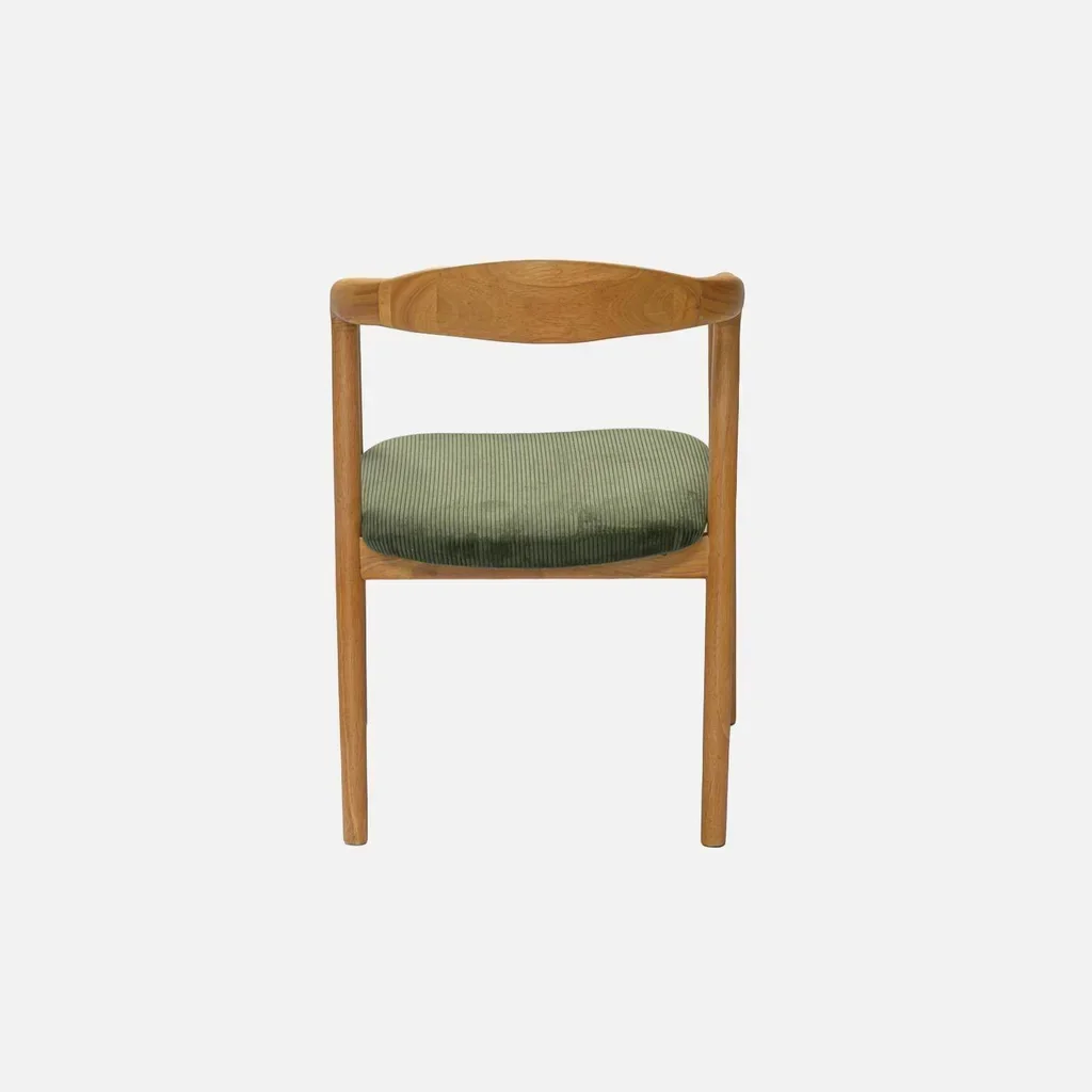Set di 2 poltrone retrò legno hevea velluto a coste Sara