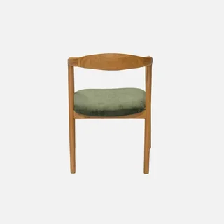 Set di 2 poltrone retrò legno hevea velluto a coste Sara
