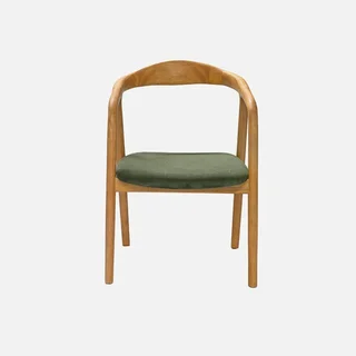 Set di 2 poltrone retrò legno hevea velluto a coste Sara