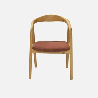 Set di 2 poltrone retrò legno hevea velluto a coste Sara