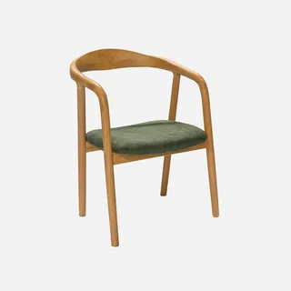 Set di 2 poltrone retrò legno hevea velluto a coste Sara