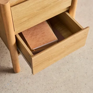 2er Set Nussbaum Holz Nachttische 2 Schubladen Zeitgenössisches Design Harmony 42x42x55 cm