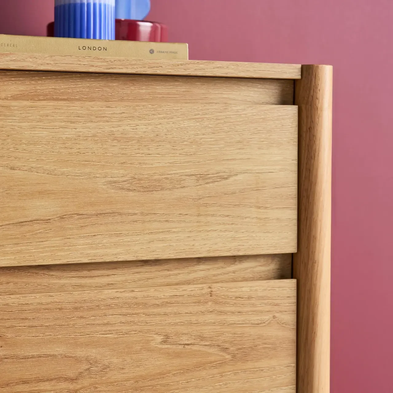 2er Set Nussbaum Holz Nachttische 2 Schubladen Zeitgenössisches Design Harmony 42x42x55 cm