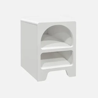 Set 2 Comodini in Legno Massello con Doppio Ripiano Aperto Thessa