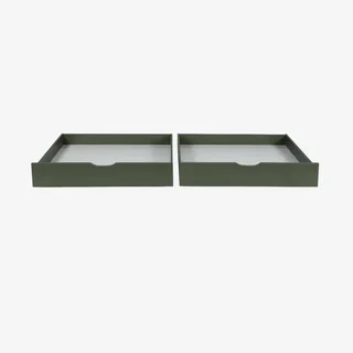 2 tiroirs rangement lit enfant pin massif vert Roya