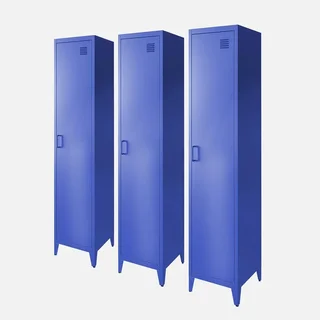 3 Armadietti Metallo Stile Industriale 4 Scomparti Ripostiglio Nero