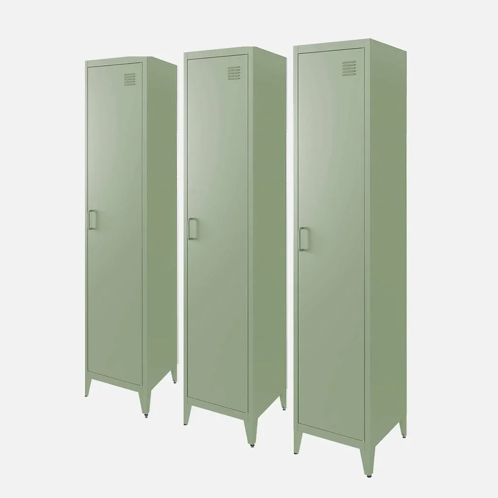 Lotto 3 Armadi Industriali Metallo Nero 4 Scomparti Camera da Letto