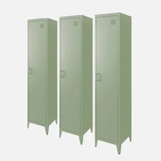 Lotto 3 Armadi Industriali Metallo Nero 4 Scomparti Camera da Letto