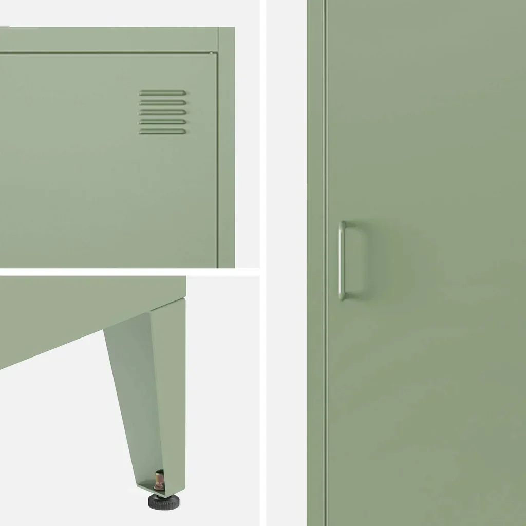 Lotto 3 Armadi Industriali Metallo Nero 4 Scomparti Camera da Letto