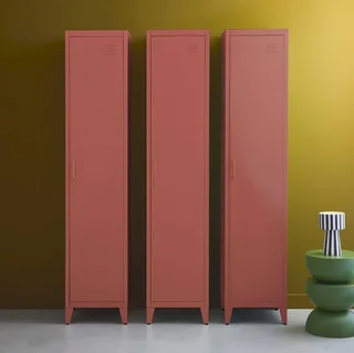 Set di 3 Armadi Industriali in Metallo Nero 4 Scomparti Camera da Letto Organizzazione