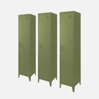 Set di 3 armadietti industriali metallo 4 scomparti nero 180cm