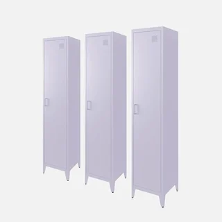 Lotto 3 Armadi Industriali Metallo 4 Scomparti Camera da Letto Nero
