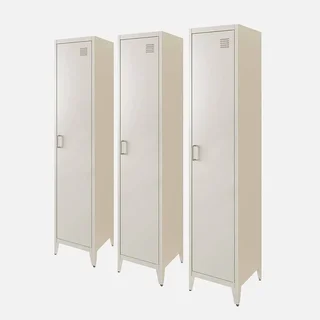 Lotto 3 Armadi Industriali Metallo Nero 4 Scomparti Camera da Letto 180cm