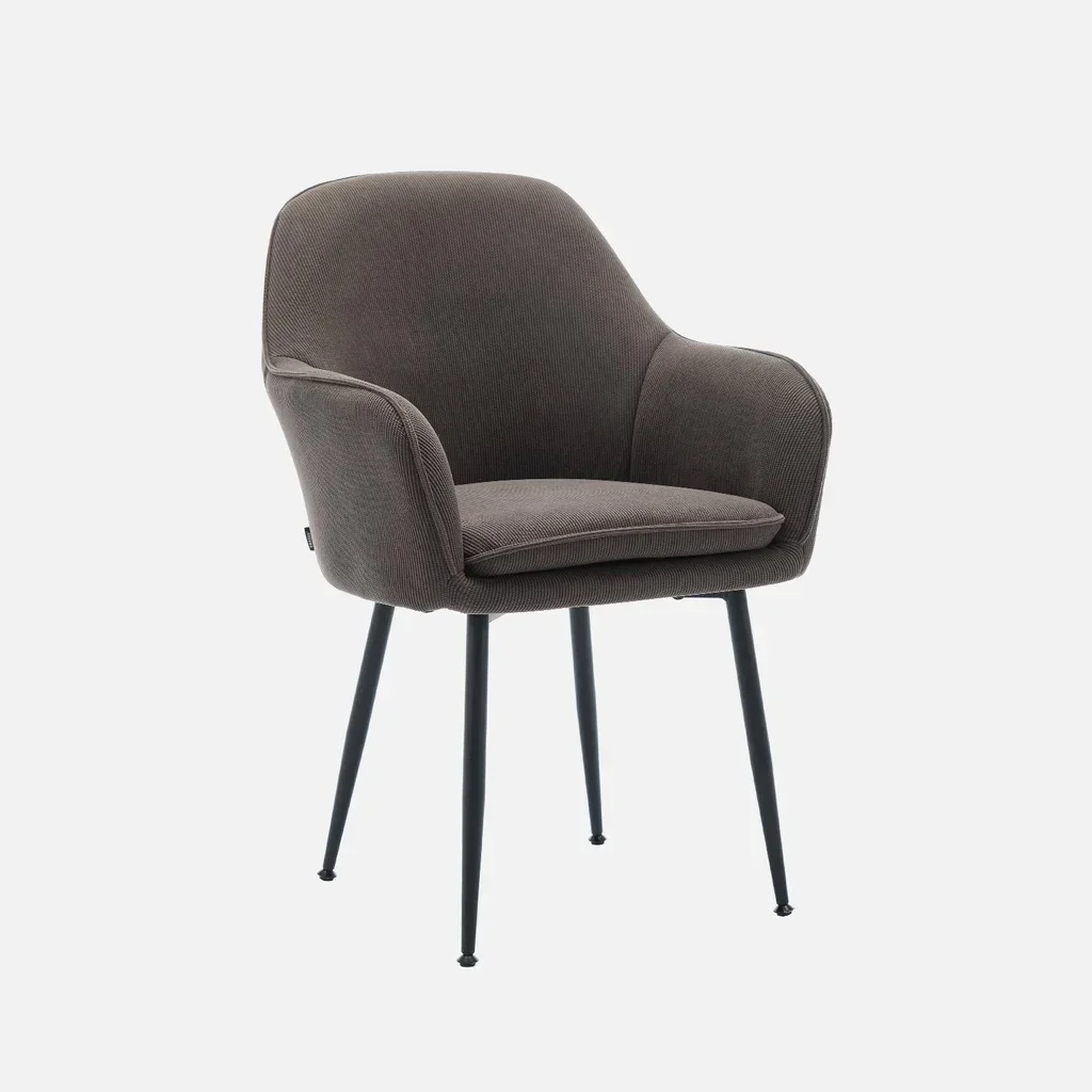 4 fauteuils velours côtelé vintage Shella structure métal