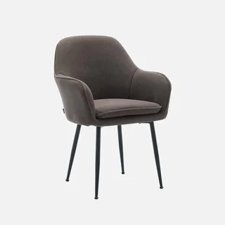 4 fauteuils velours côtelé vintage Shella structure métal