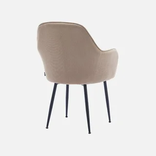 Lot de 4 fauteuils velours côtelé structure métallique vintage Shella