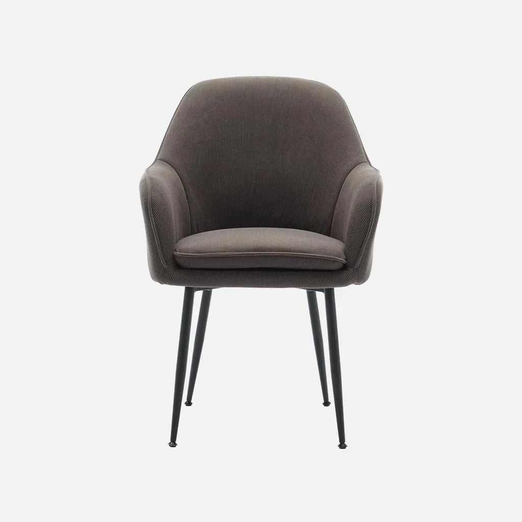 4 fauteuils velours côtelé vintage Shella structure métal