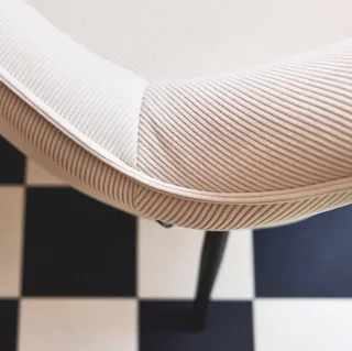 4 fauteuils velours côtelé vintage pieds métal Shella