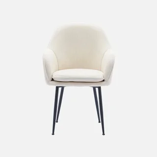 4 fauteuils velours côtelé vintage pieds métal Shella