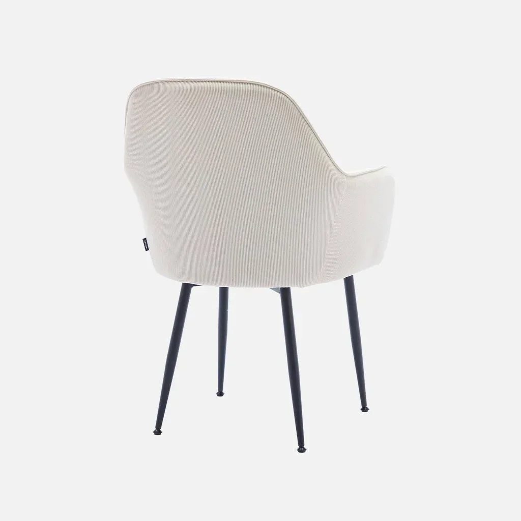 4 fauteuils velours côtelé vintage pieds métal Shella