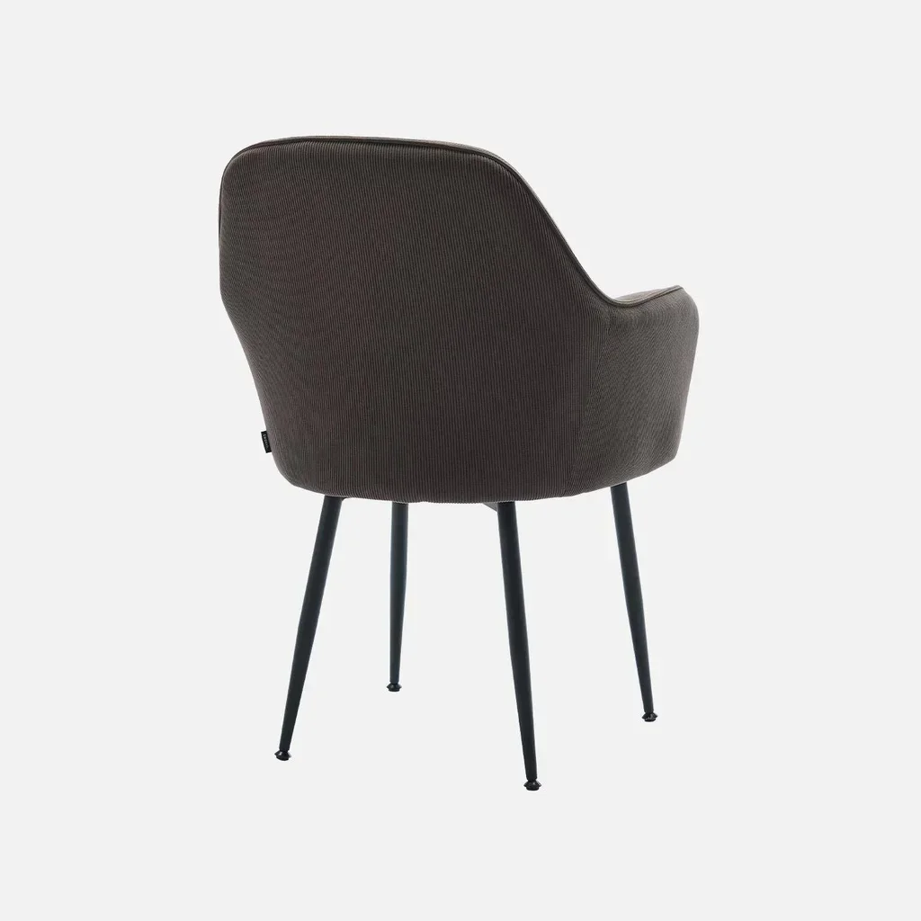 4 fauteuils velours côtelé vintage Shella structure métal