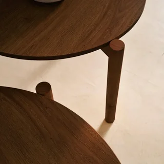 Tables basses rondes bois empilables design Harmony salon