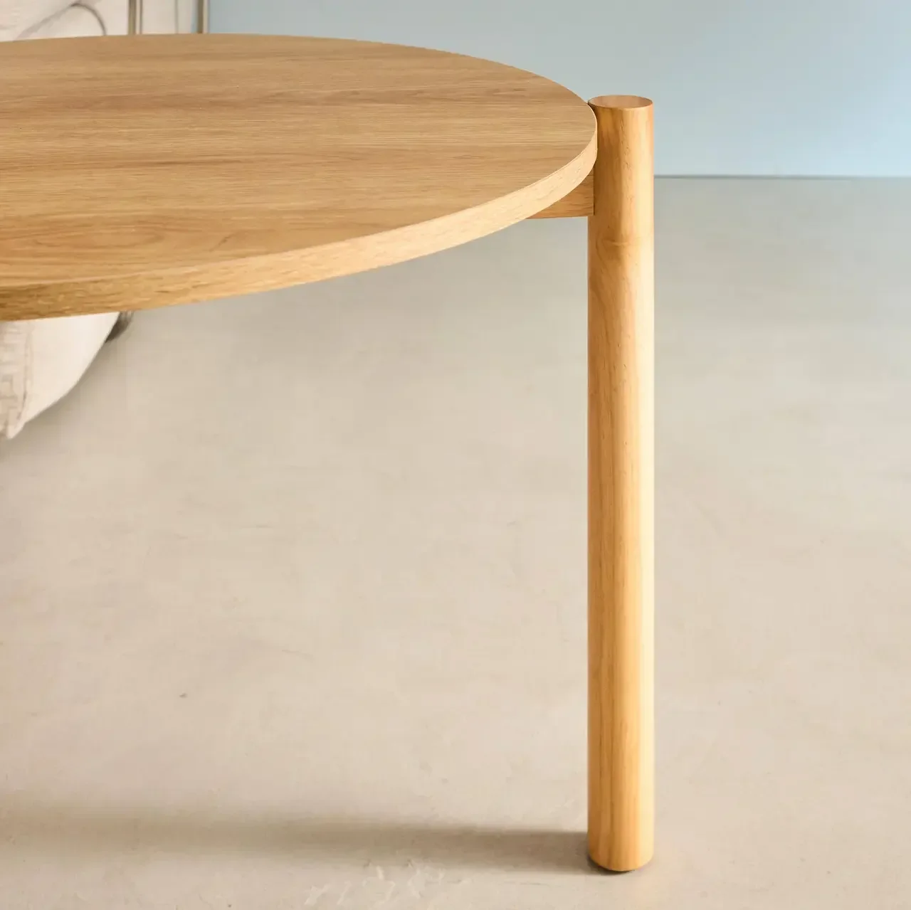 Lot 2 tables basses rondes bois empilables design scandinave Harmony