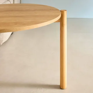 Lot 2 tables basses rondes bois empilables design scandinave Harmony