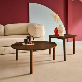 Tables basses rondes bois empilables design Harmony salon