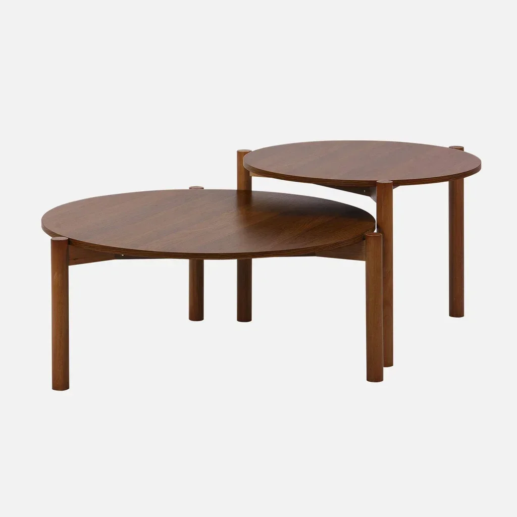 Tables basses rondes bois empilables design Harmony salon