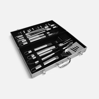 Mallette BBQ 18 pièces acier inoxydable complète