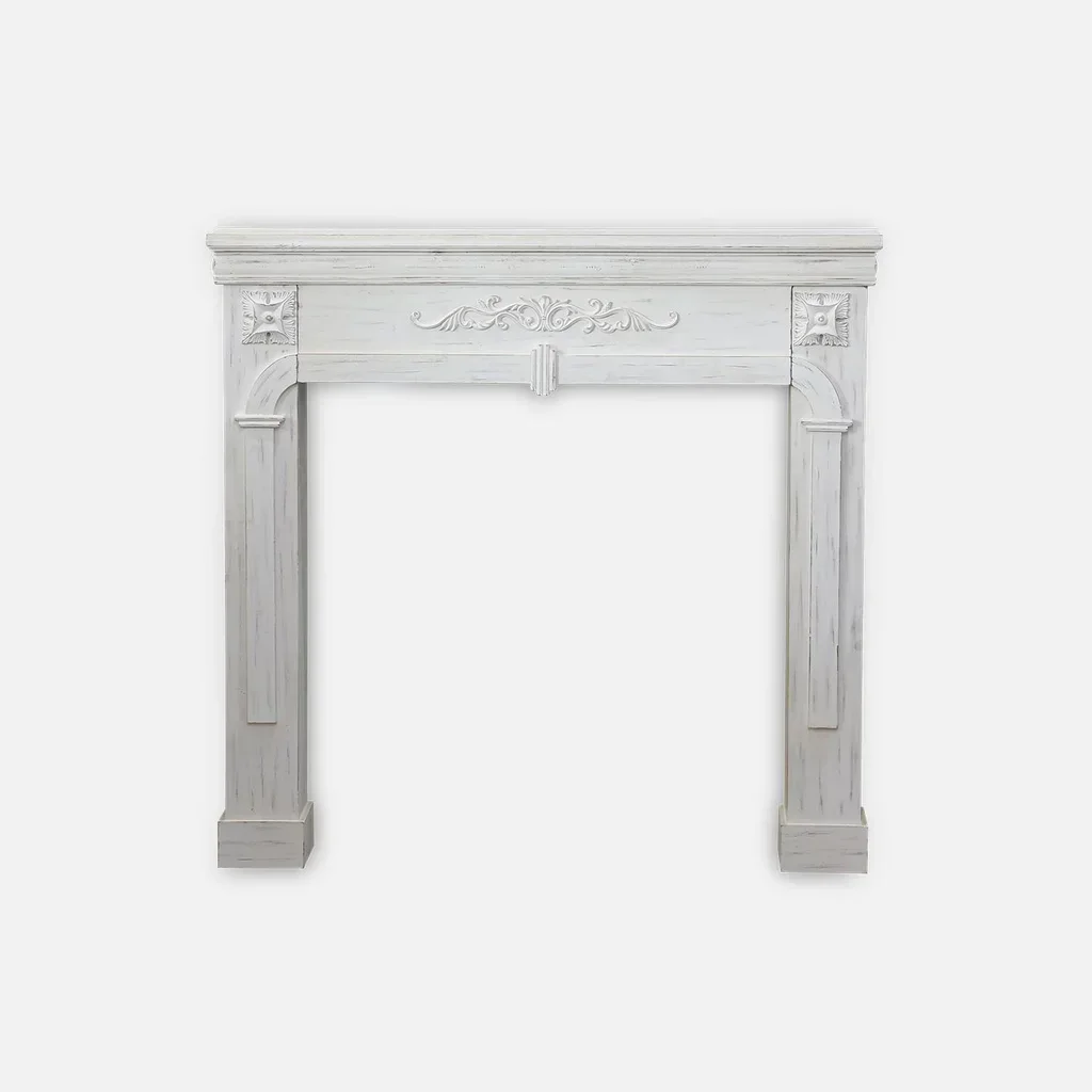 Verwitterter Kaminumrandung Holzoptik, Shabby Chic Landhausstil
