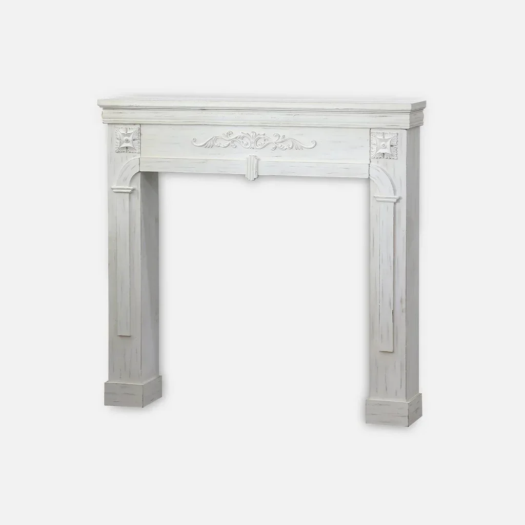 Verwitterter Kaminumrandung Holzoptik, Shabby Chic Landhausstil