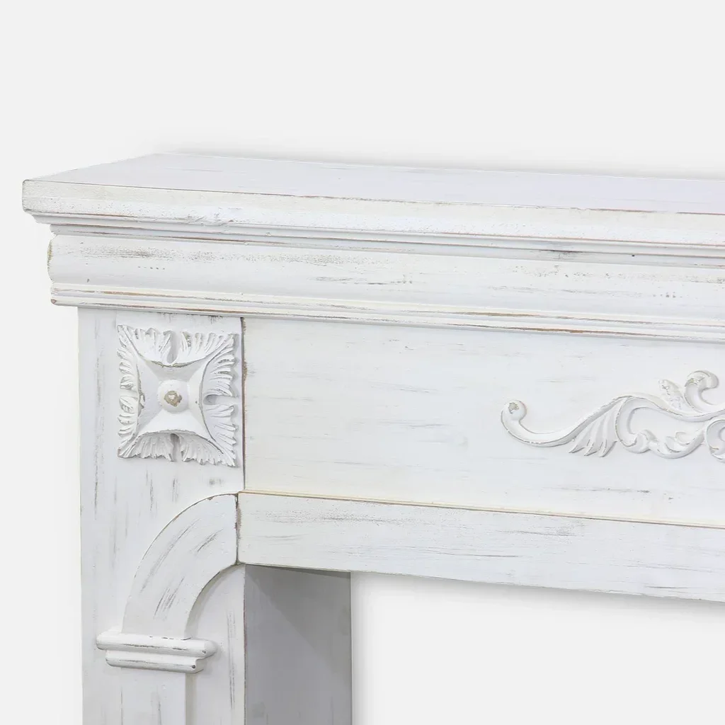 Verwitterter Kaminumrandung Holzoptik, Shabby Chic Landhausstil