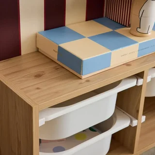 Meuble 6 bacs rangement enfant jouets livres autonomie