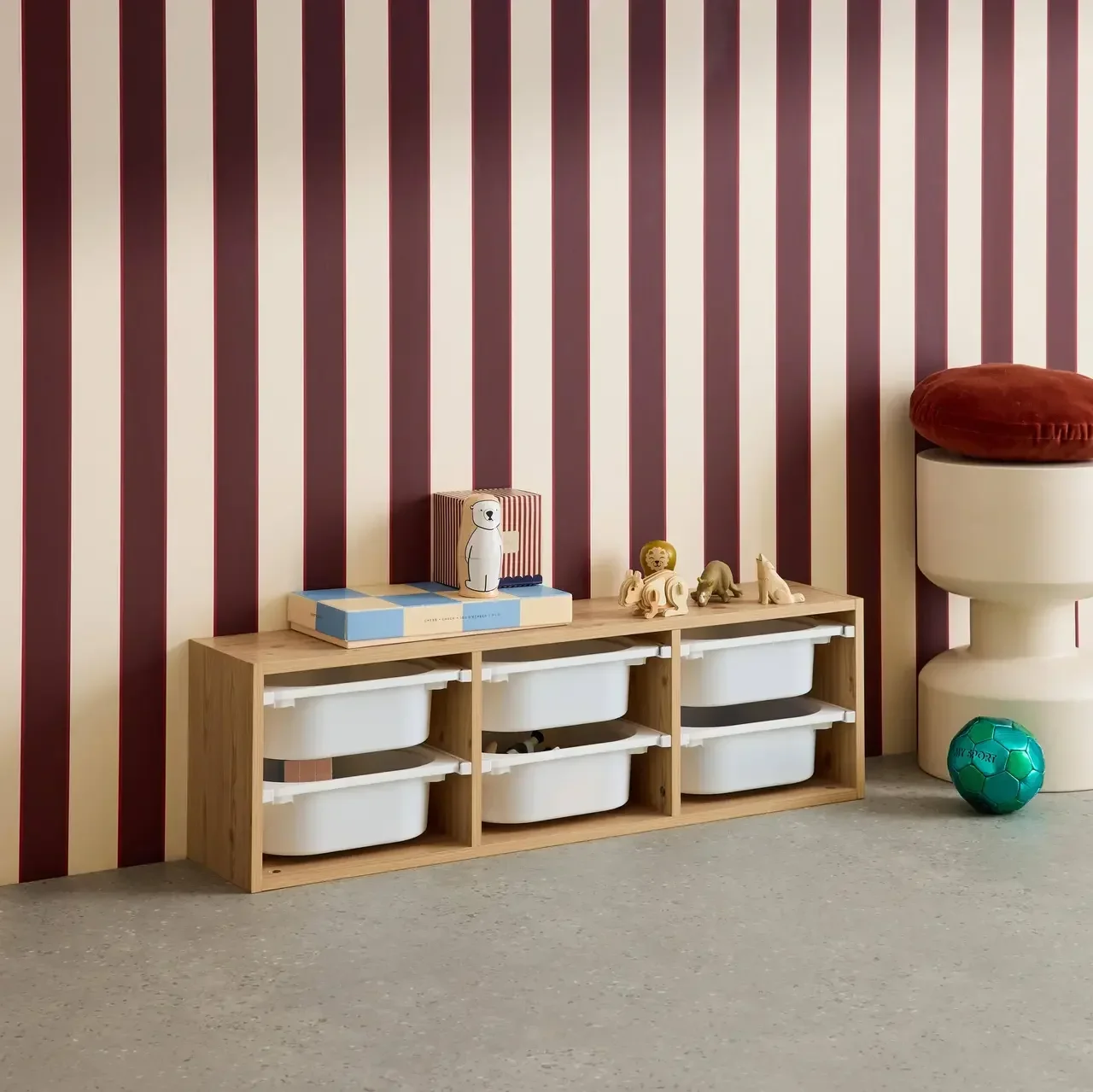 Meuble 6 bacs rangement enfant jouets livres autonomie