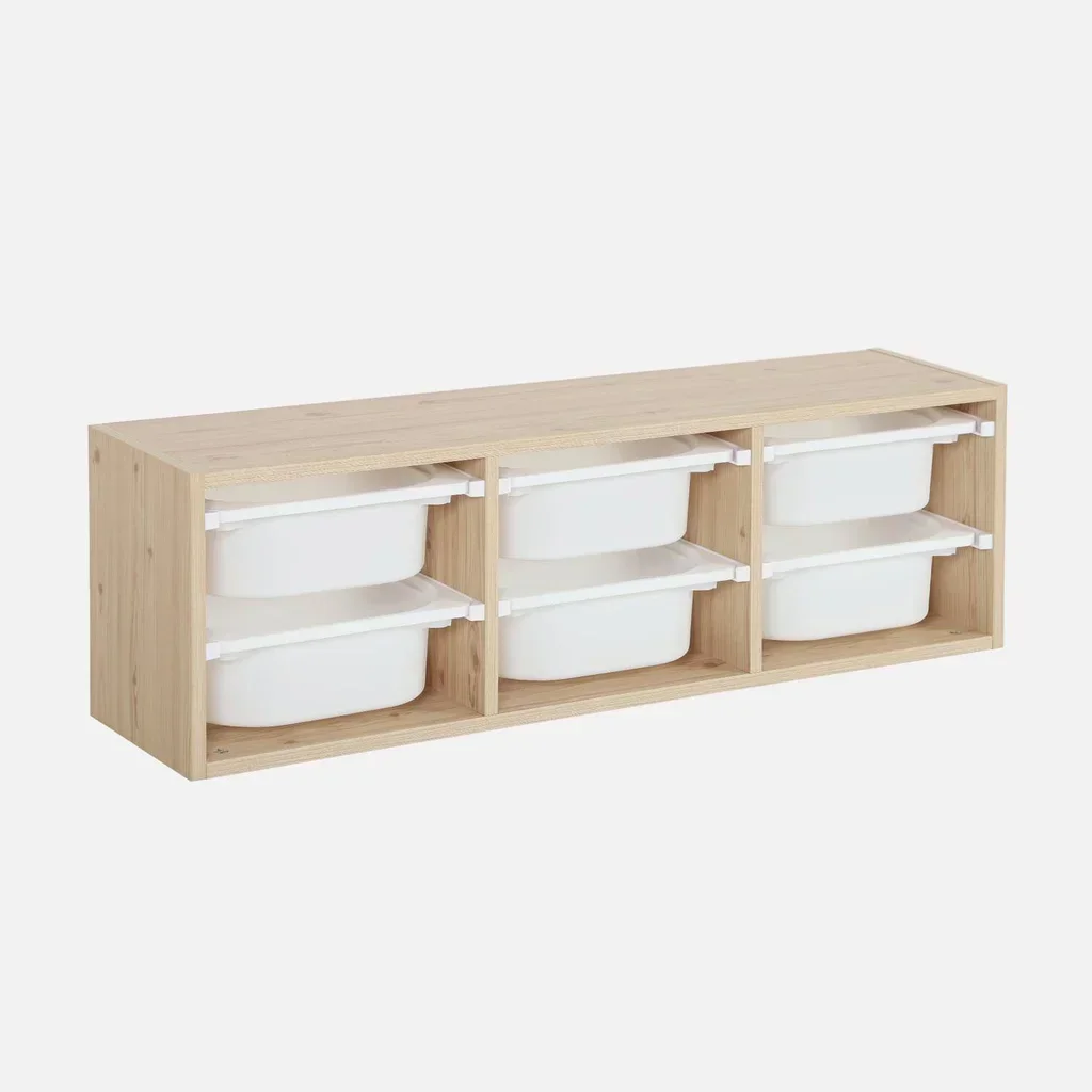 Meuble 6 bacs rangement enfant jouets livres autonomie