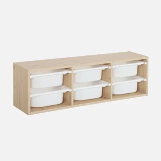 Meuble 6 bacs rangement enfant jouets livres autonomie