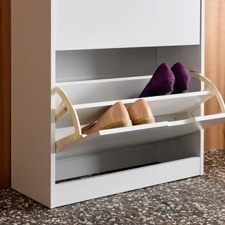 Meuble à chaussures 3 portes abattantes bois Shooz entrée