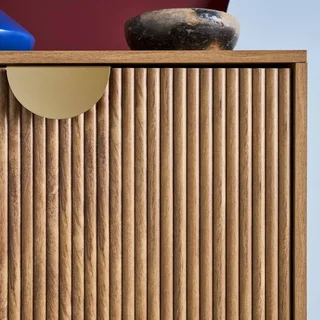 Meuble à chaussures 3 portes bois manguier strié Celian