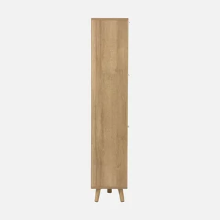 Meuble à chaussures 3 portes cannage bois naturel entrée bohème Eva