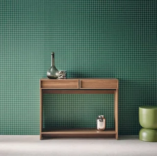 Console Kuba 2 tiroirs étagère bois - Meuble entrée salon design contemporain