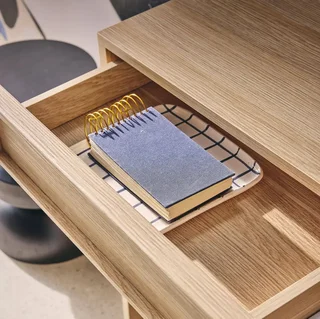 Console Kuba 2 tiroirs étagère bois design contemporain entrée salon
