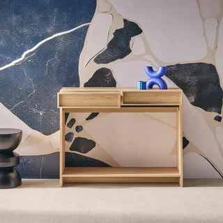 Console Kuba 2 tiroirs étagère bois design contemporain entrée salon