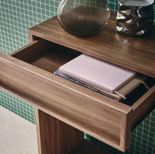Console Kuba 2 tiroirs étagère bois - Meuble entrée salon design contemporain