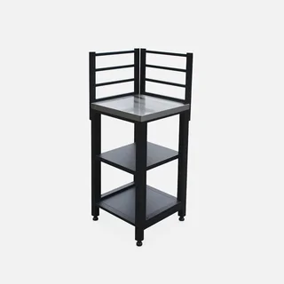 Outdoor kitchen cabinet steel 2 tier 48.5 cm black Grimaud