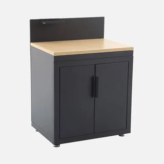 Outdoor kitchen cabinet steel wood 2 doors 80 cm Milos