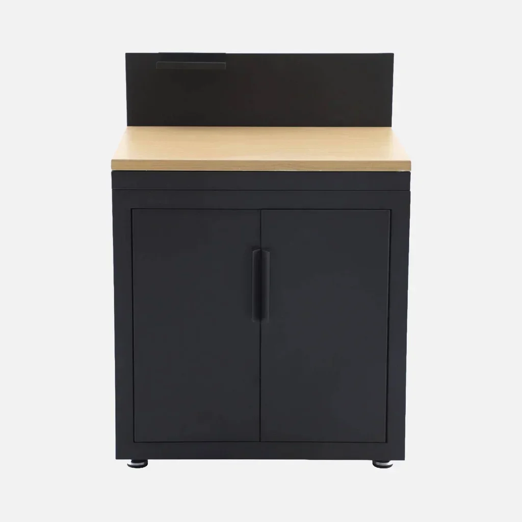 Outdoor kitchen cabinet steel wood 2 doors 80 cm Milos