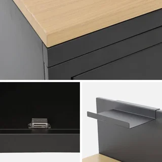 Outdoor kitchen cabinet steel wood 2 doors 80 cm Milos